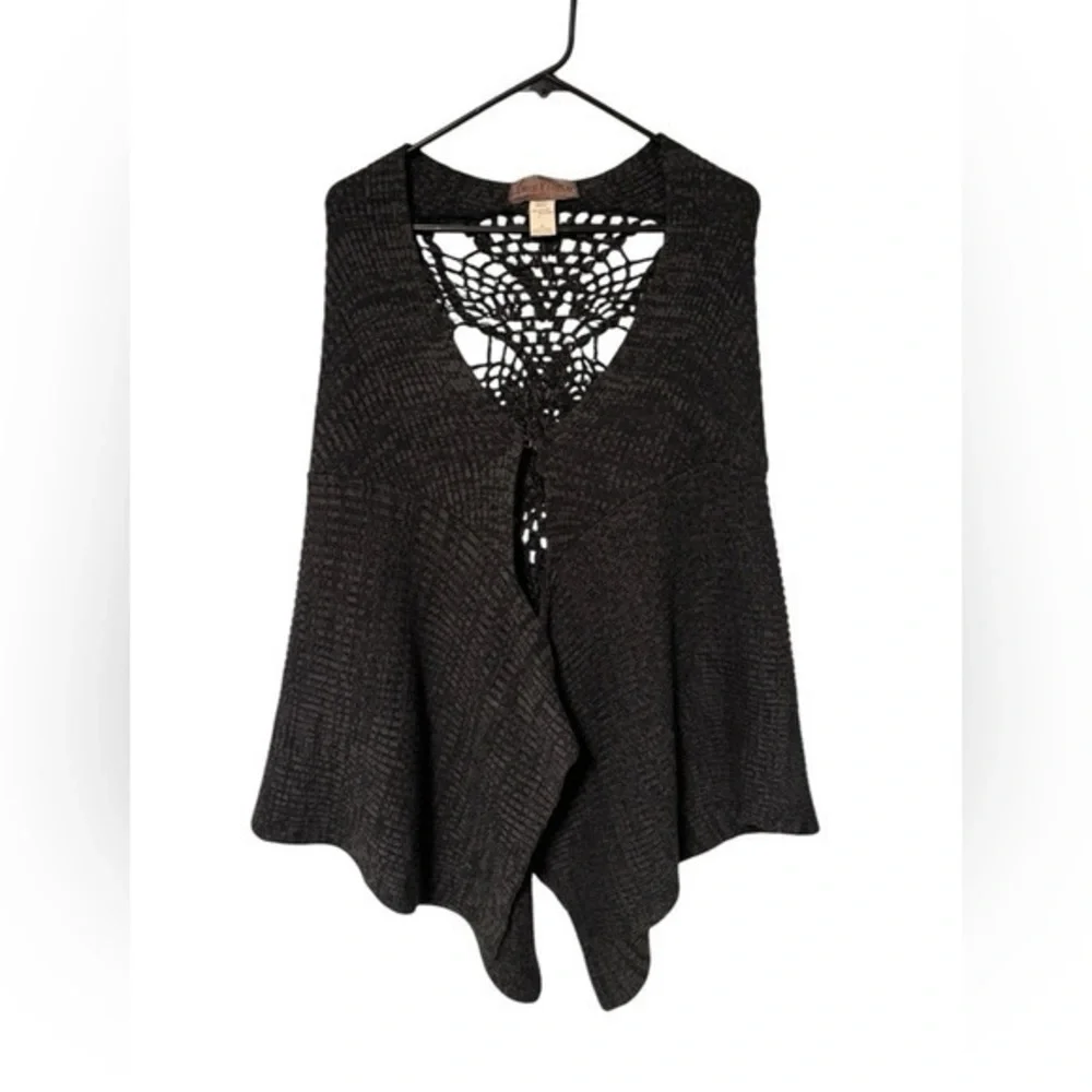 Free People Crochet Cape One Size